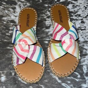 Olivia Miller “La Vida Loca” Multicolor Striped Sandals Size 8